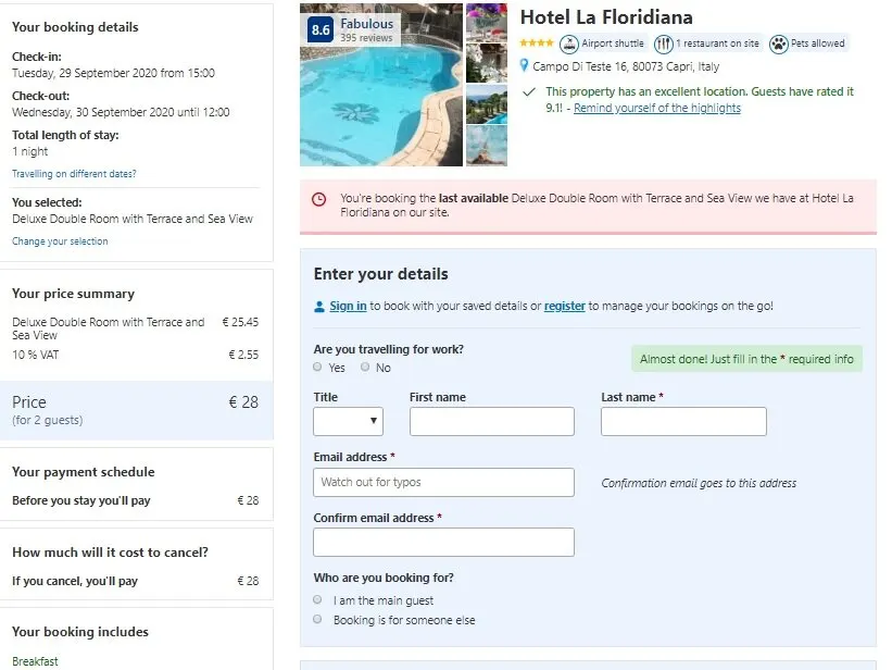 Screenshot Hotel  La Floridiana 4* (1 Night) price
